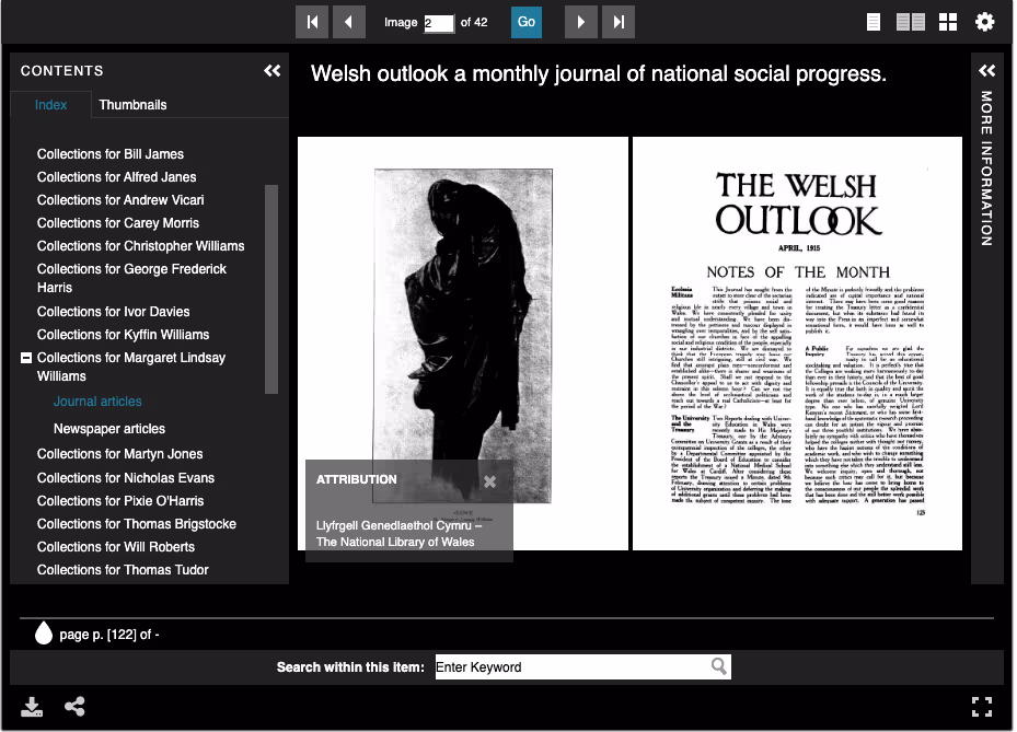 Historic newspaper article displayed in the Universal Viewer IIIF interface